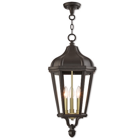 Livex Lighting Morgan 3 Light Bronze Outdoor Pendant Lantern 76193-07