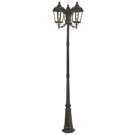 Livex Lighting Morgan 3 Light Bronze Outdoor 3 Head Post 76198-07