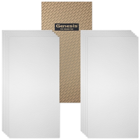 Genesis Stucco Pro Ceiling Tile, 48 in W x 24 in L, 10 PK 76500