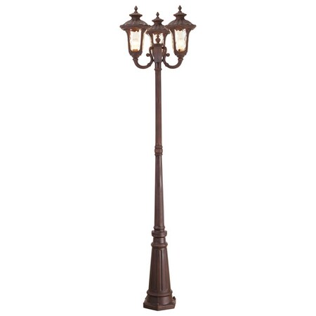Livex Lighting Oxford 3 Light Imperial Bronze Outdoor 3 Head Post 7666-58