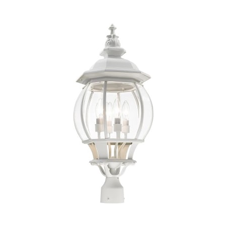 Livex Lighting Textured WhiteOutdoor Post Top Lantern, 4 7703-13