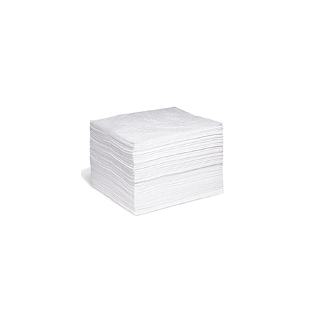 Wyk Sorbent Pad, Oil, 15 in x 18 in, White, 100 PK 7706