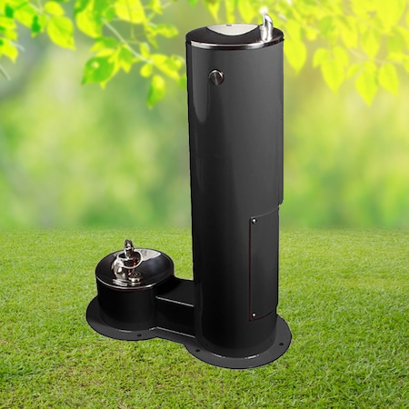 Dogipark Double Bowl Water Fountain, Black 7752-BLACK