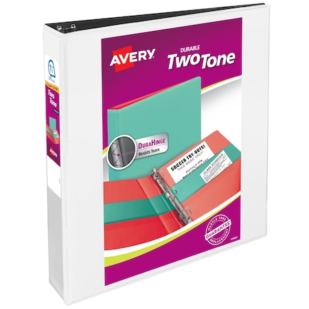 Avery Two-Tone Durable View Binder, Black/Whit 17287