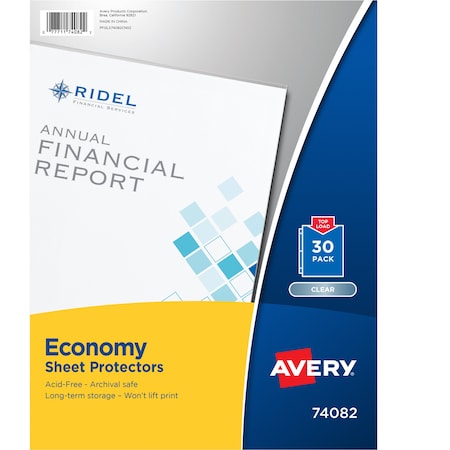 Avery Clear Economy Sheet Protectors, To, PK30 74082