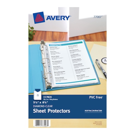 Avery Diamond Clear Heavyweight Sheet Pr, PK15 77007