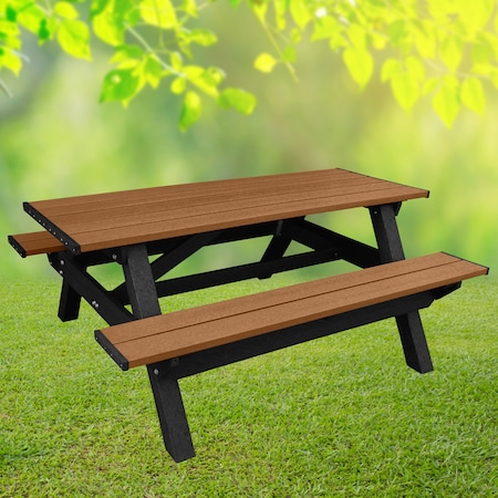 Dogipark Rectangle Picnic Table, Cedar, 6 ft L 7791-BC