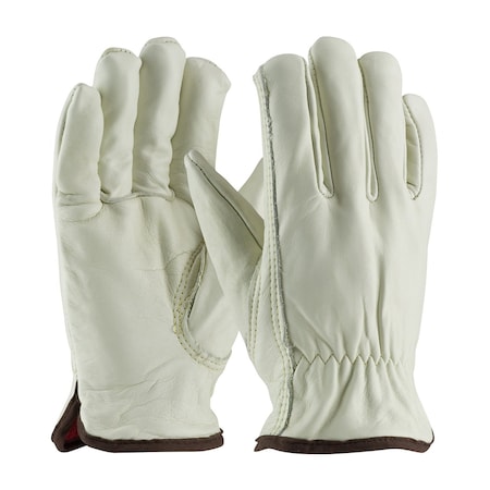 Pip Cold Protection Drivers Gloves, Grain Cowhide Leather Palm, Foam Lining, Natural, L 77-268/L