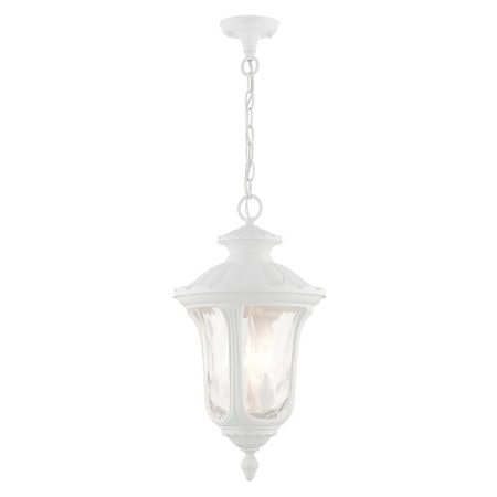 Livex Lighting Textured White Outdoor Pendant Lantern, 3 7858-13