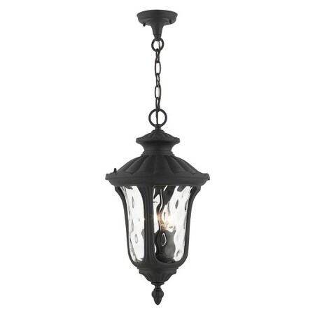 Livex Lighting Textured Black Outdoor Pendant Lantern, 3 7858-14