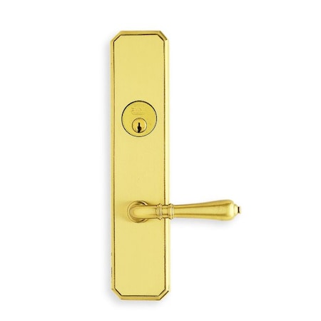 Omnia LH Double CYL 234BS Mortise Lock 752 Lever 11000 Plate Bright Brass 11752AC00L1