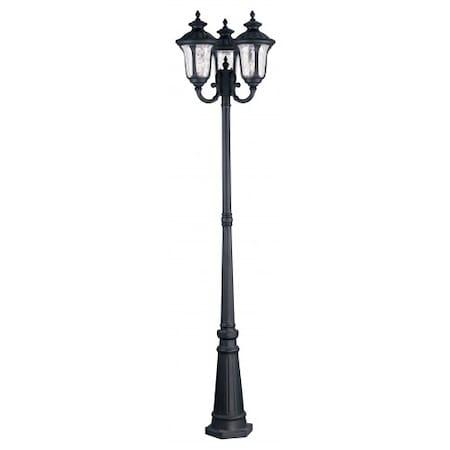 Livex Lighting Textured Black Outdoor Post Light, 3 Ligh 7866-14