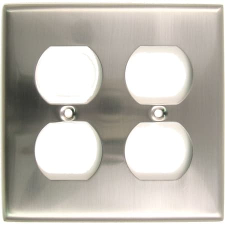 Rusticware Double Receptacle Switch Plate, Number of Gangs: 2 Satin Nickel Finish 786SN
