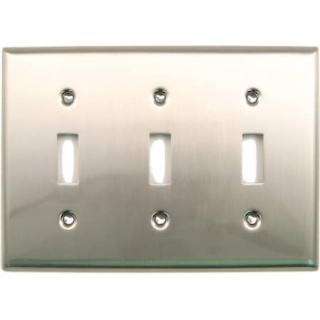 Rusticware Triple Switch Plate, Number of Gangs: 3 Satin Nickel Finish 789SN