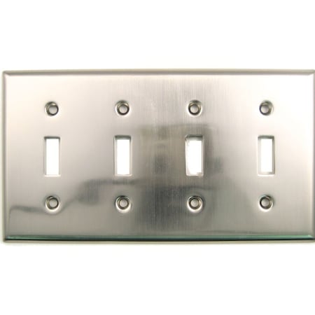 Rusticware Quadruple Toggle Switch Plate Satin Nick, Number of Gangs: 4 Satin Nickel Finish 790SN