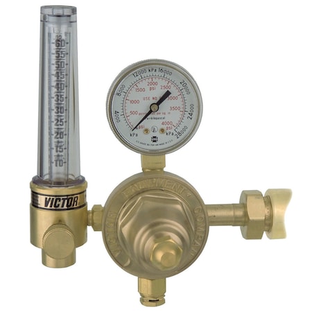 Victor Flowmeter Regulator, Nitrogen, Single Stage, 5/8"-18 Outlet 0781-3819