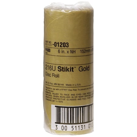 3M Stikit Gold Disc Roll, 01203, 6", P400, PK6 01203