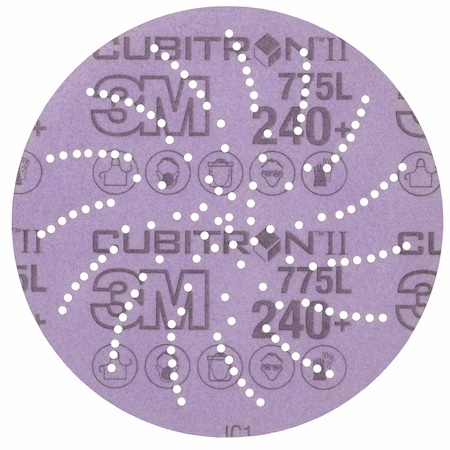 3M Cubitron Clean Sanding Film Disc, 5", 240+, Die500LG 775L 342