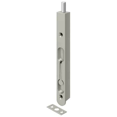 DELTANA Flush Bolt, Zinc Satin Nickel 7" 7FBZ15