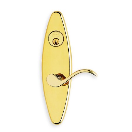 Omnia LH 858 Lever 26000 Plate Single CYL 234BS Mortise Lock Bright Brass 26858A00L1