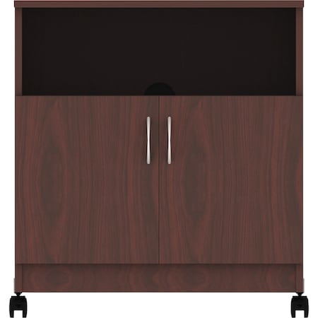 Lorell Mobile Machine Stand W/Shelf, Mahogany LLR60268