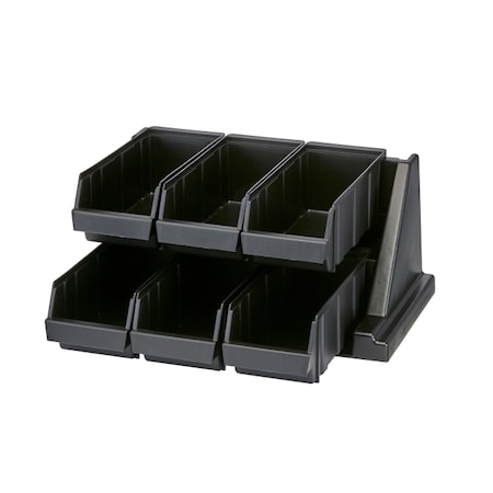 Cambro Condiment Organizer, 9 1/4 in H, Black 6RS6110