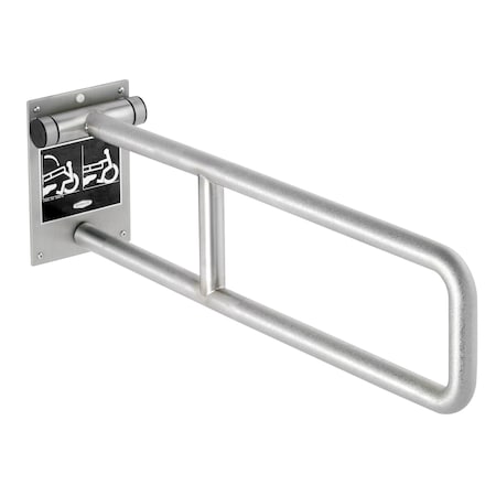 Bobrick Peened Swing Up Grab Bar, Peened, 1-1/4" dia., 29" L, Stainless Steel, Satin 4998.99