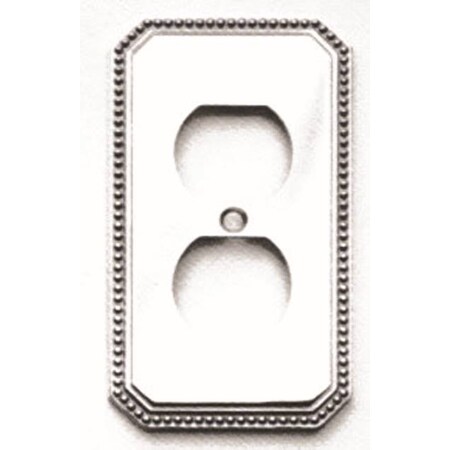 OMNIA Duplex Receptacle Beaded Switch Plate, Number of Gangs: 2 Solid Brass 8004/R.26