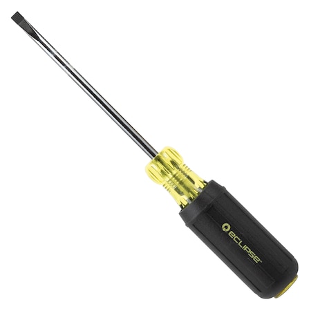 Eclipse Tools Slotted Screwdriver, 3/16"x4", Rubber Grip 800-099