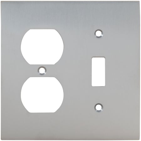 Omnia Combination Modern Switch Plate, Number of Gangs: 2 Solid Brass, Polished Brass, Lacquered Finish 8012/C.3