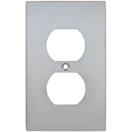 Omnia Duplex Receptacle Modern Switch Plate, Number of Gangs: 1 Solid Brass 8012/R.15