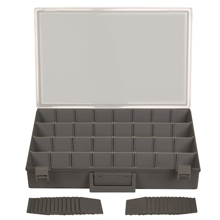 Disco Gray Lrg Tray W/Clr Lid Adj 32 Hole W/Latches 80132GC