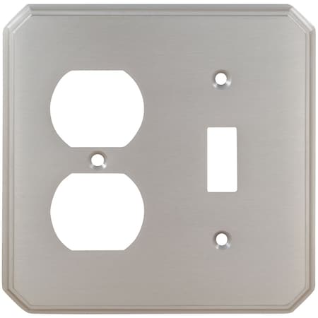 Omnia Combination Traditional Switch Plate, Number of Gangs: 2 Solid Brass 8014/C.SB