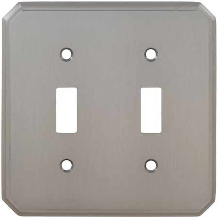 OMNIA Double Traditional Switch Plate, Number of Gangs: 2 Solid Brass 8014/D.15