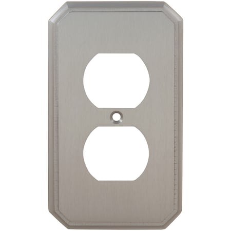 OMNIA Duplex Receptacle Traditional Switch Plate, Number of Gangs: 1 Solid Brass 8014/R.26D
