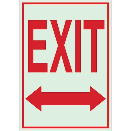 Brady Exit Sign, Polyester, 7" W, 10" H, Exit, Red, White 80221