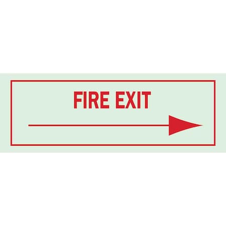 Brady Fire Exit Sign, Polyester, 14" W, 5" H, Fire Exit, White 80232