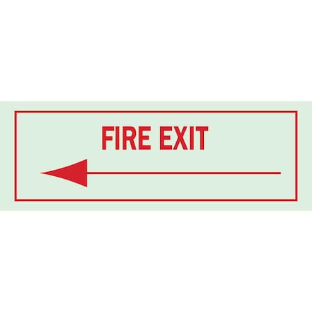 Brady Fire Exit Sign, Polyester, 10" W, 3-1/2" H, Fire Exit, Red, White 80233