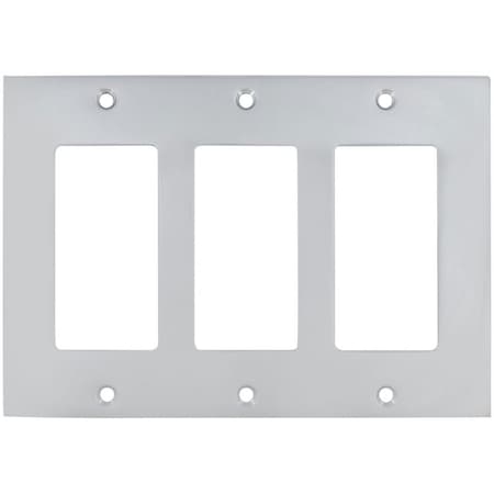 OMNIA Triple Rocker Modern Switch Plate, Number of Gangs: 3 Solid Brass 8023/T.15