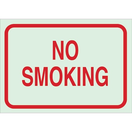 Brady No Smoking Sign, 7" H, 10" W, Polyester, Rectangle, English, 80248 80248
