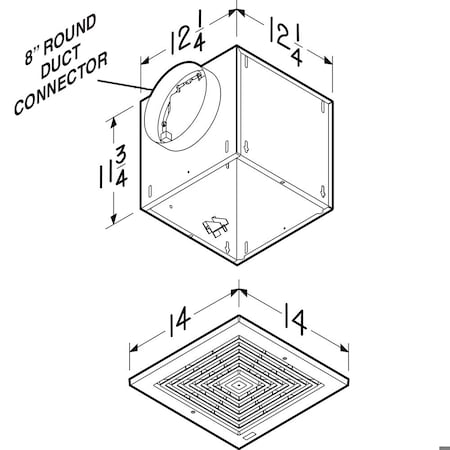 Broan-Nutone Commercial Fan, 120V AC, White Grille L150E