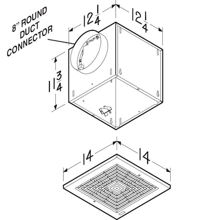 Broan-Nutone Commercial Fan, 120V AC, White Grille L250E