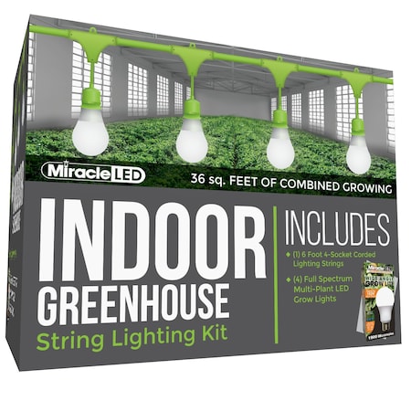 Miracle Led Wide Angle 4-Socket Corded LED Grow Ligh 601193