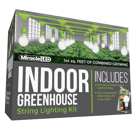 Miracle Led Wide Angle 4-Socket Corded LED Grow, PK4 601195