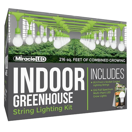 Miracle Led Wide Angle 4-Socket Corded LED Grow, PK6 601196