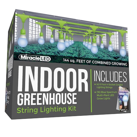 Miracle Led Wide Angle 4-Socket Corded LED Grow, PK4 601203