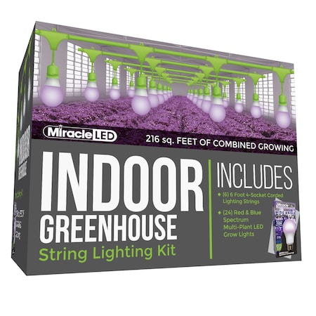 Miracle Led Wide Angle 4-Socket Corded LED Grow, PK6 601208