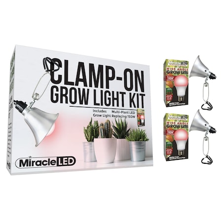 Miracle Led Wide Angle LED Clamp-On Grow Light, PK2 601313