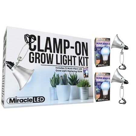 Miracle Led Wide Angle LED Clamp-On Grow Light, PK2 601316