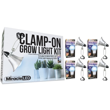 Miracle Led Wide Angle LED Clamp-On Grow Light, PK4 601317